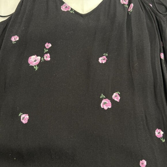 Equipment‎ Femme Womens Slip Dress L Black Floral Print Maxi High Low Elegant - Picture 11 of 12